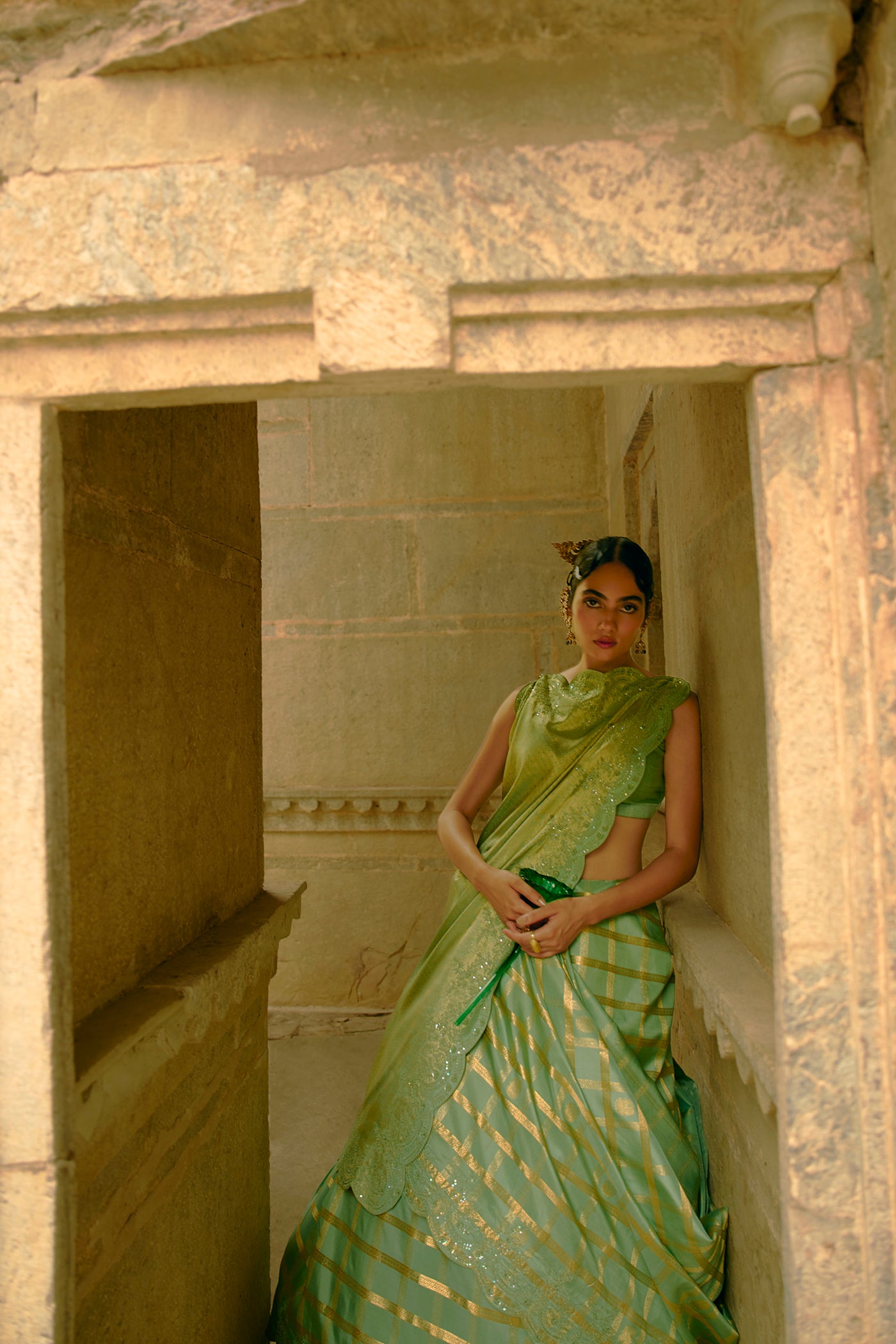 Fern Green Pattu Saree