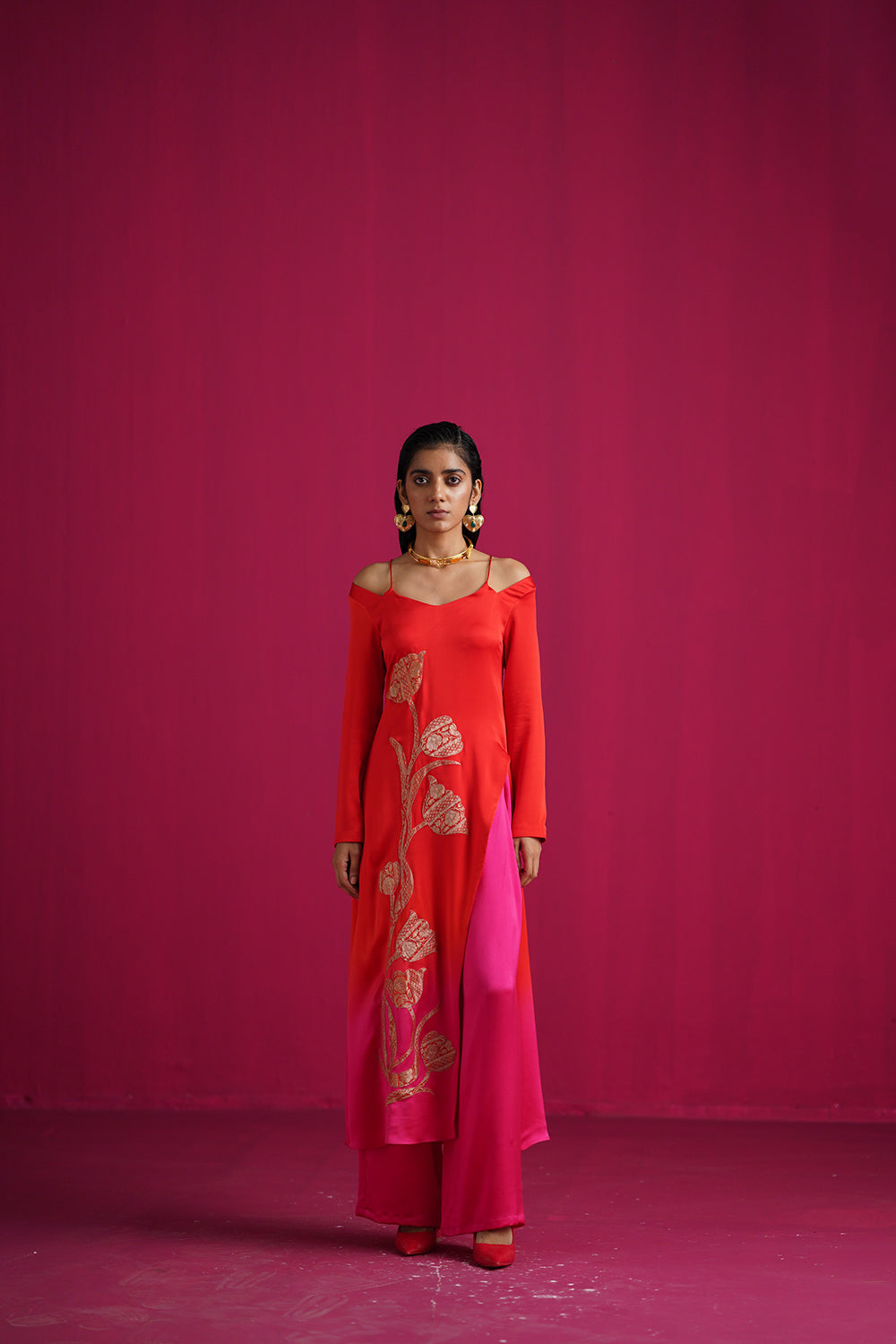 Lyla Pink & Orange Kurta Set