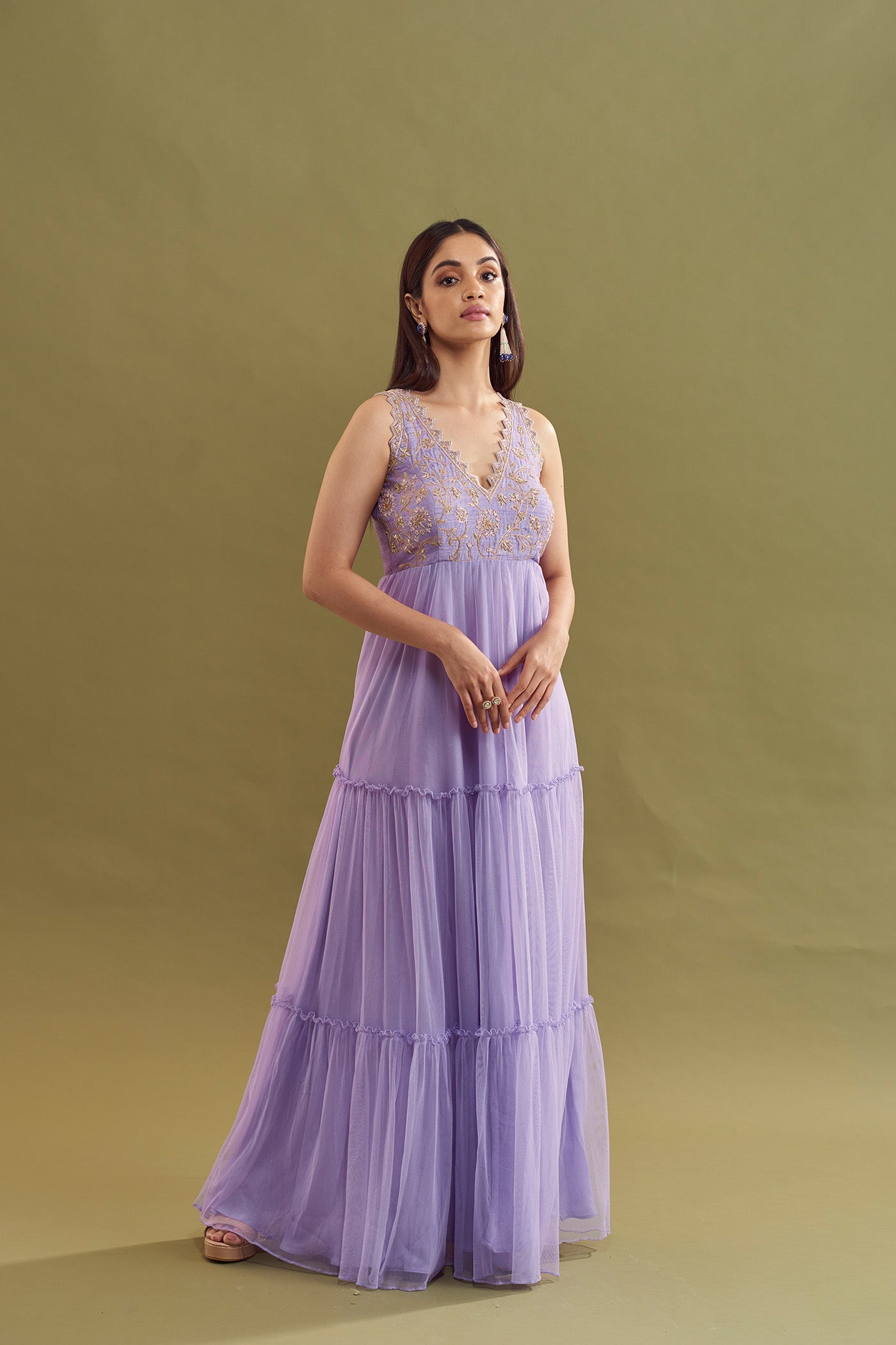 Niara Tiered Inline Cut Dress