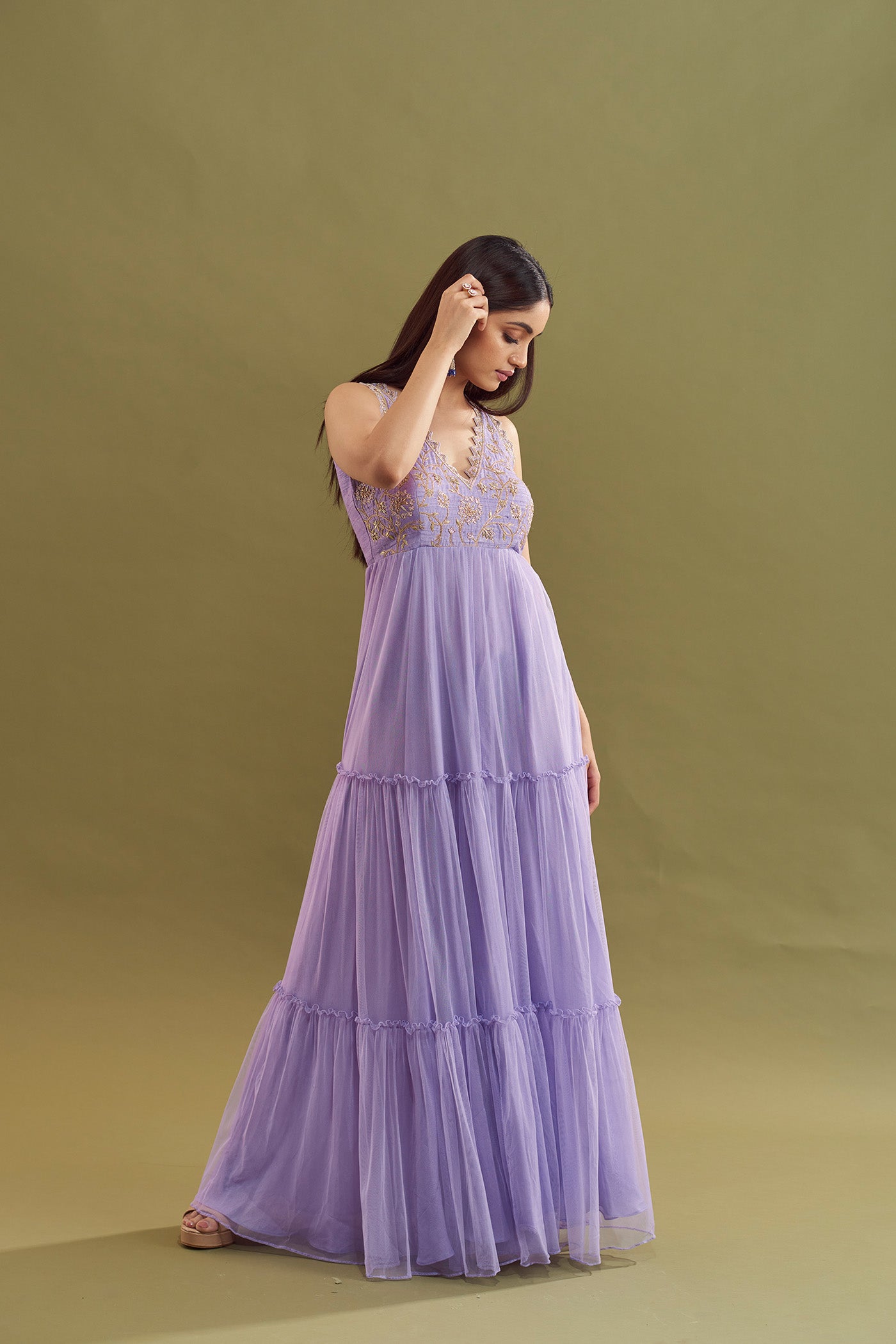 Niara Tiered Inline Cut Dress