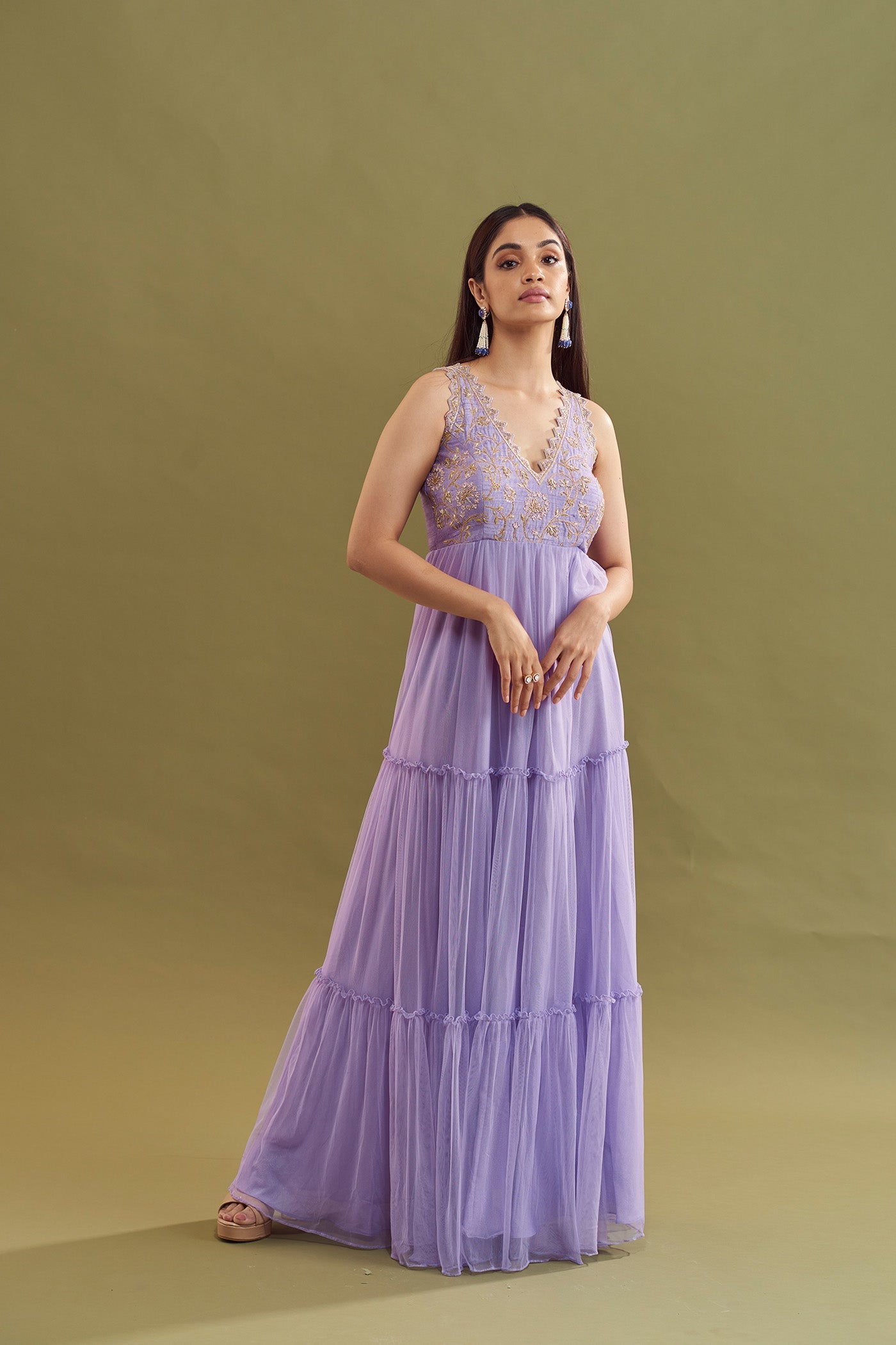 Niara Tiered Inline Cut Dress