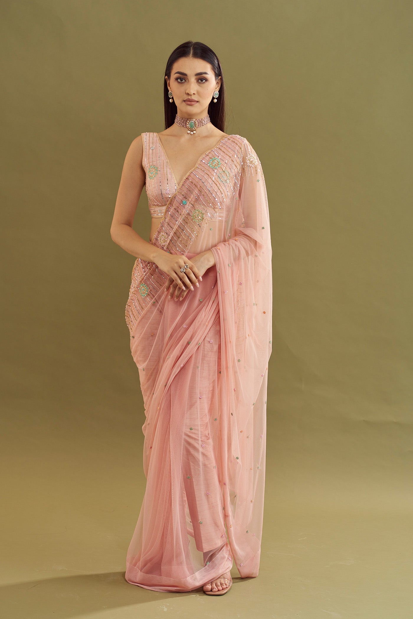 Pallavi Saree- Rose Gold