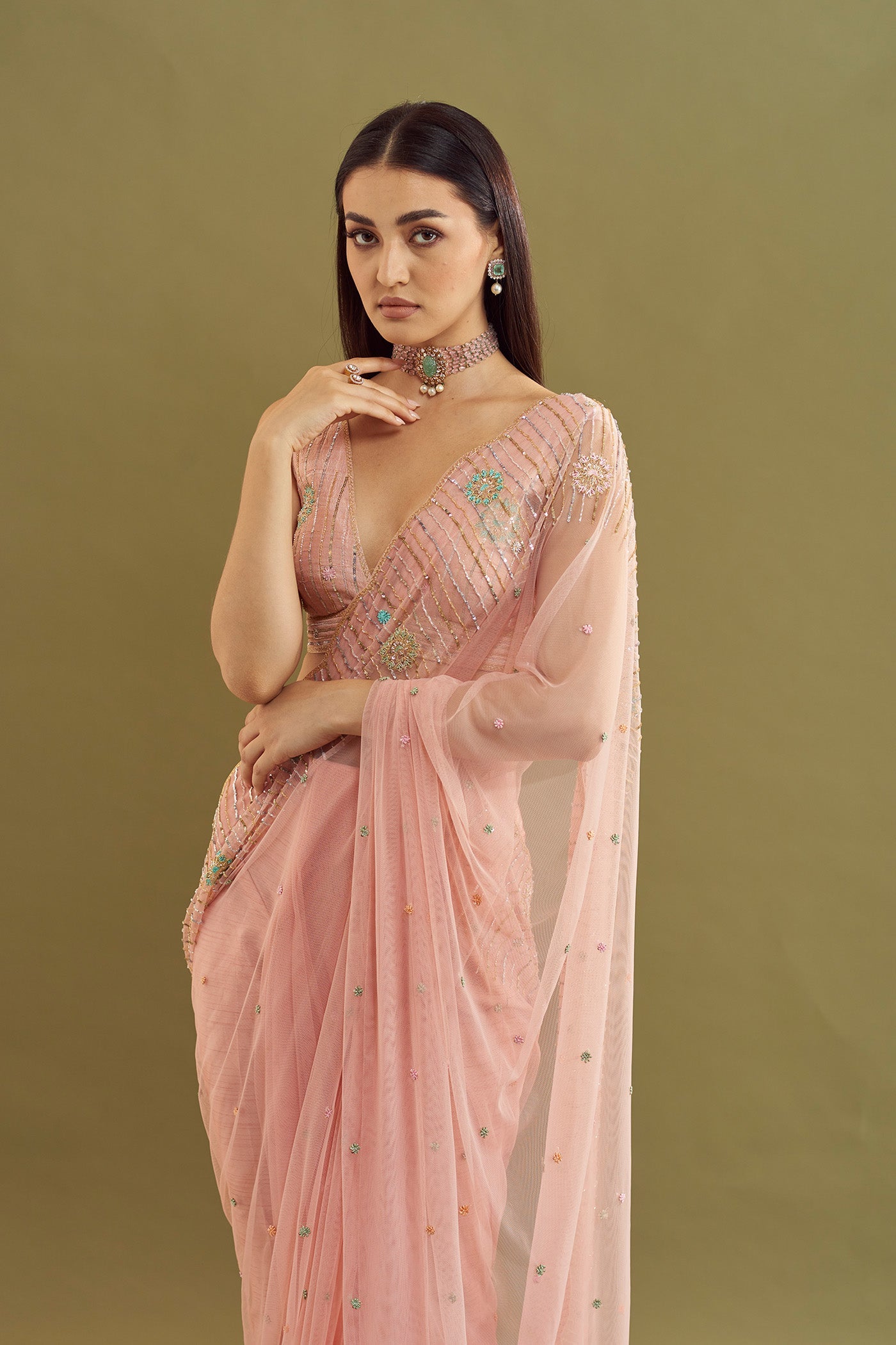 Pallavi Saree- Rose Gold