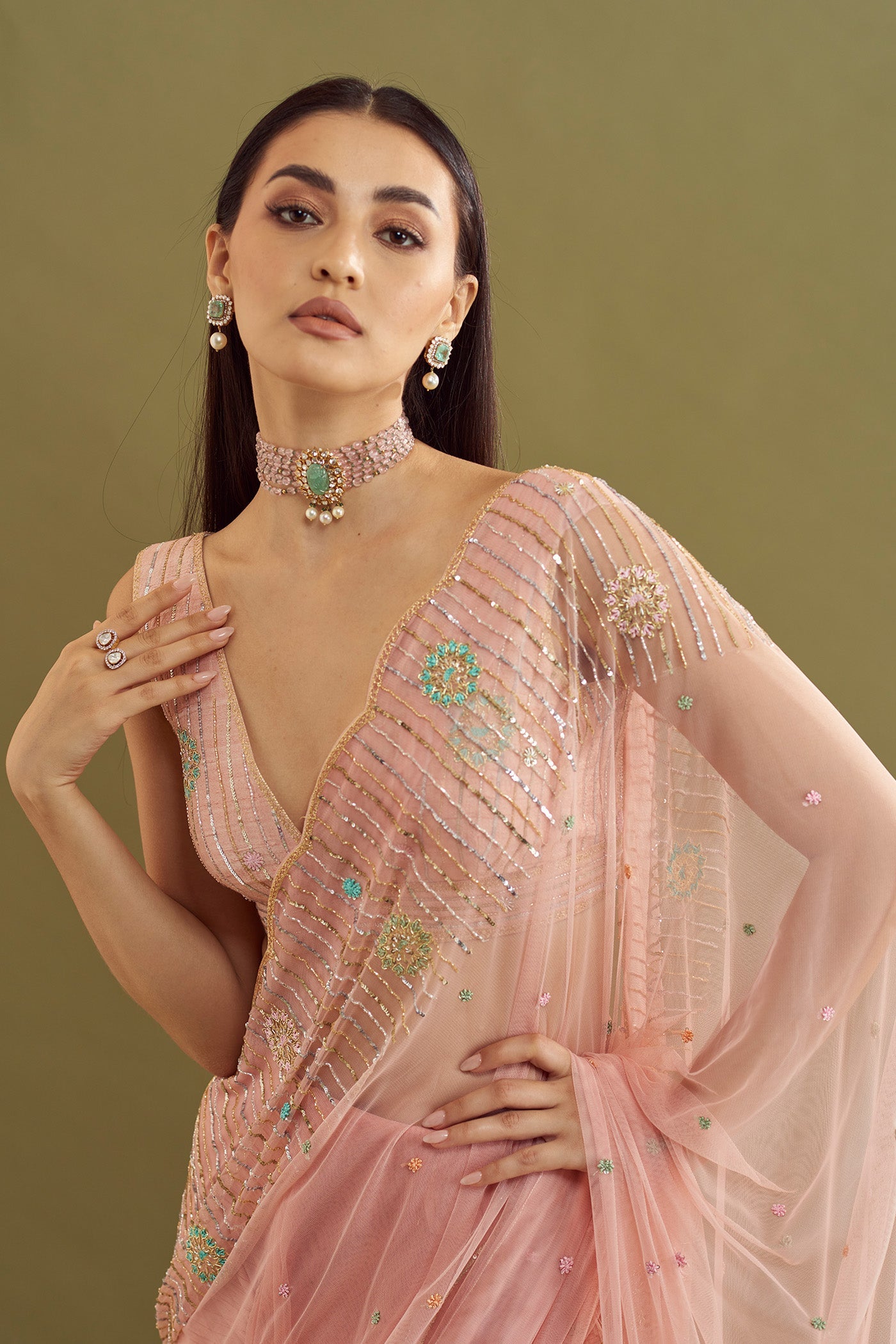 Pallavi Saree- Rose Gold