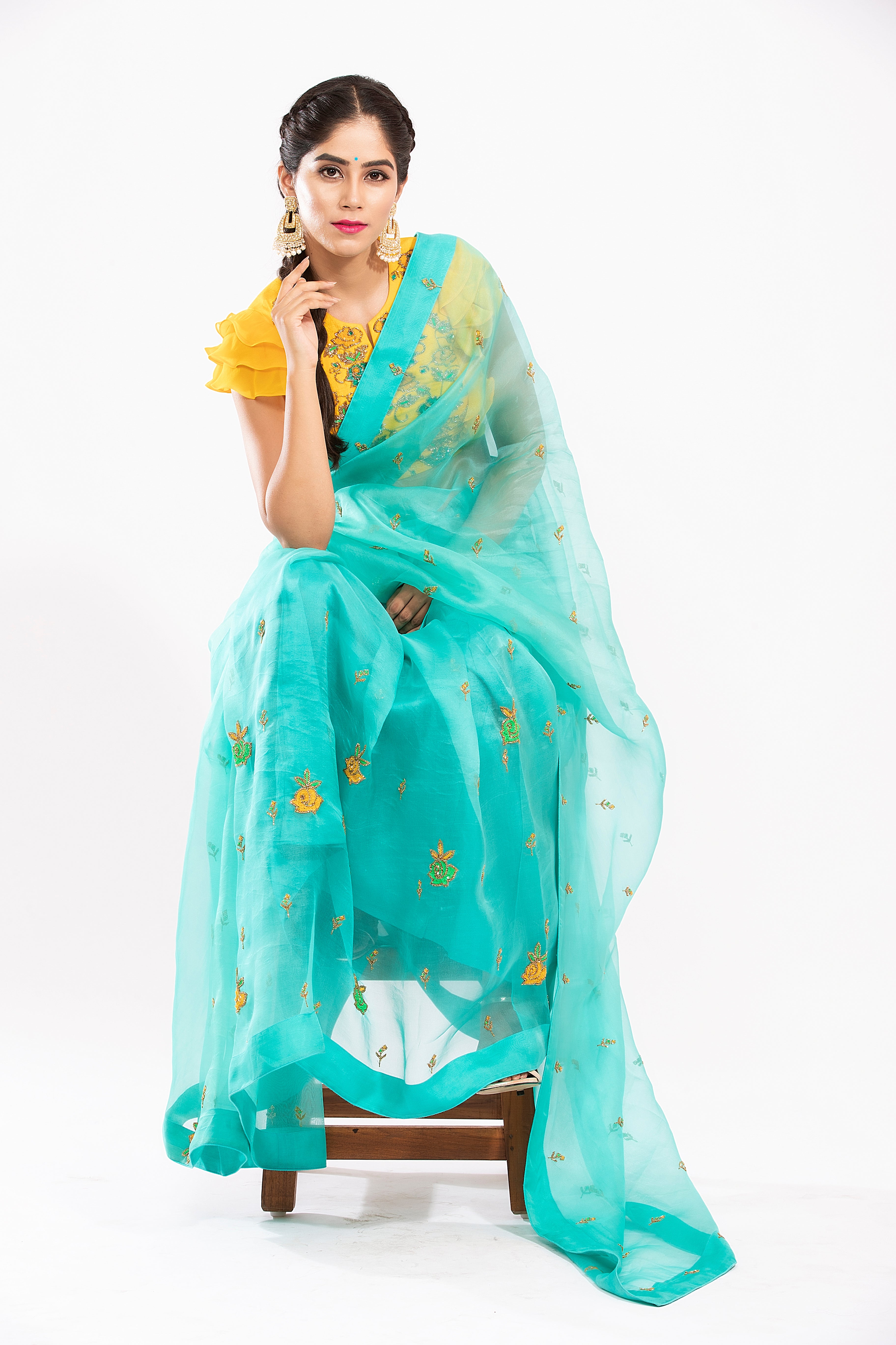 Ruffle Blouse Saree - Thea Saree