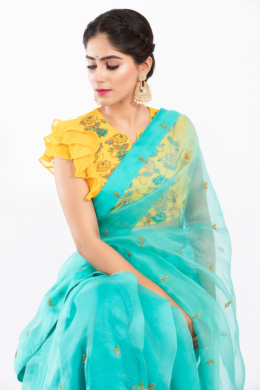 Ruffle Blouse Saree - Thea Saree