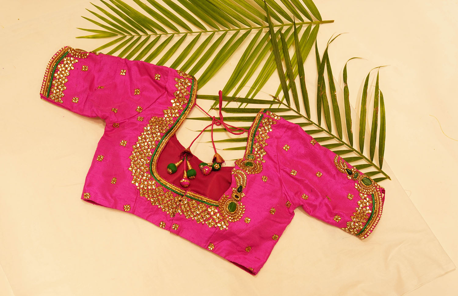 Green kundan Embroidered Blouse