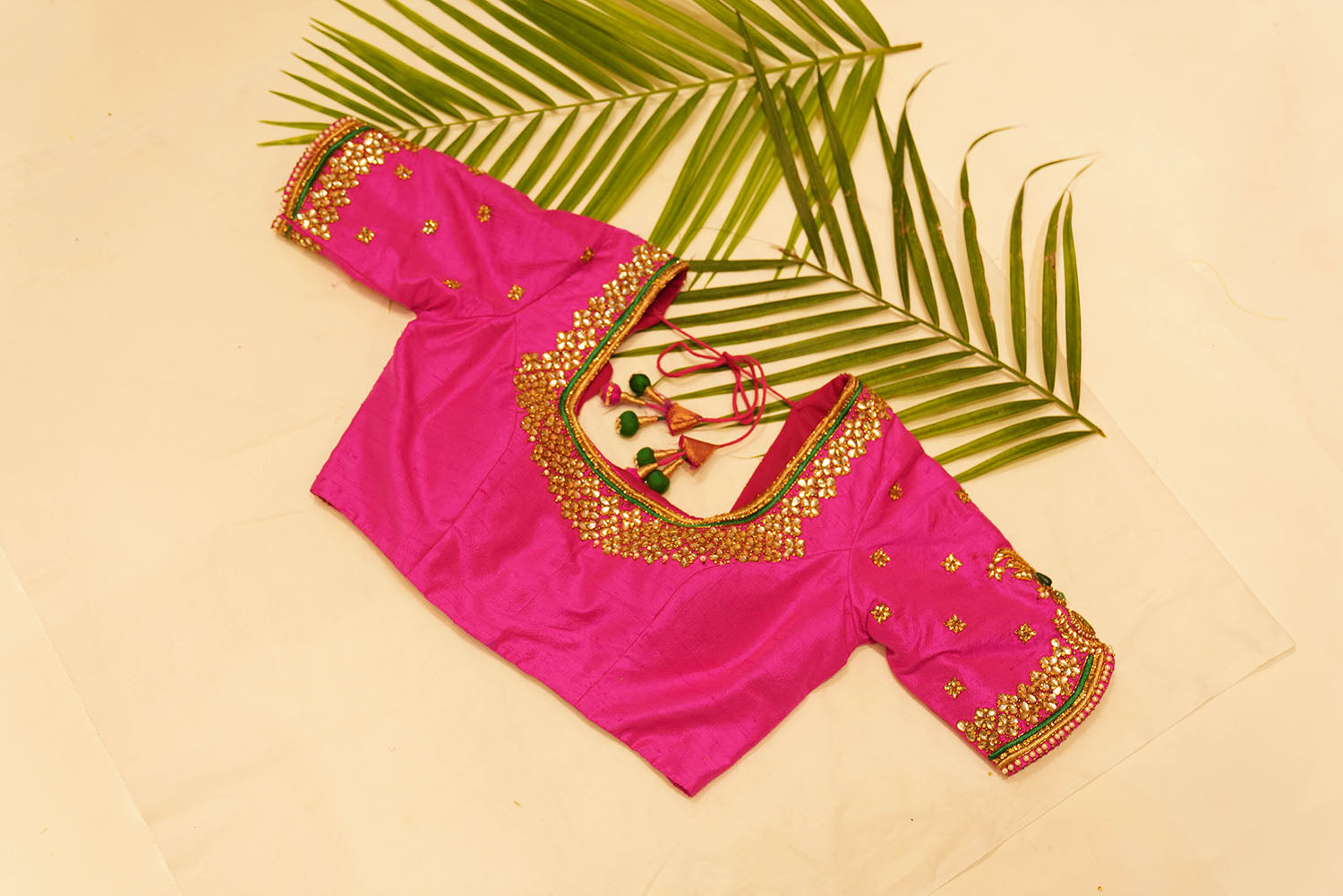 Green kundan Embroidered Blouse