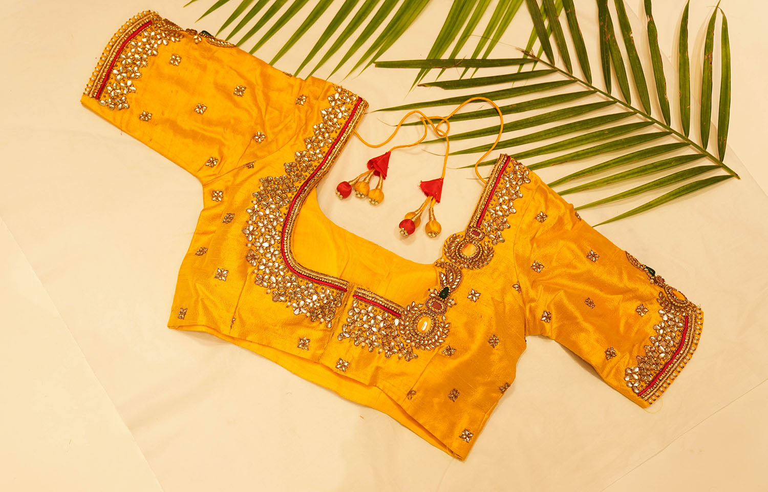 Green kundan Embroidered Blouse