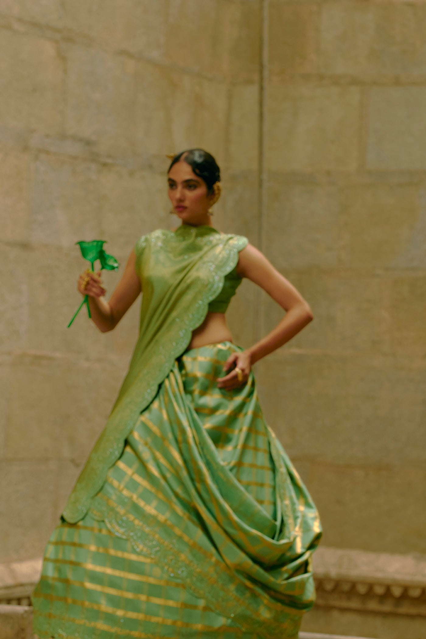 Fern Green Pattu Saree