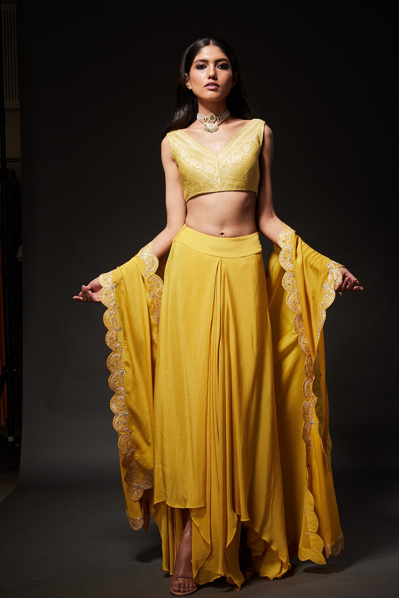 Latha Cape skirt Set