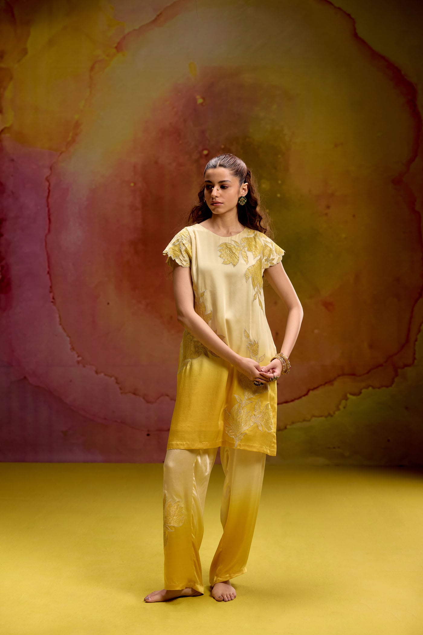 Marigold Muse ombre kurta set