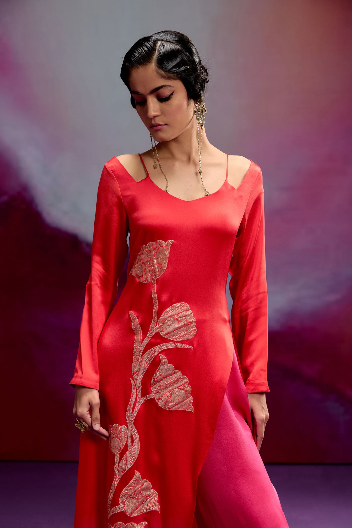 Lyla Pink & Orange Kurta Set