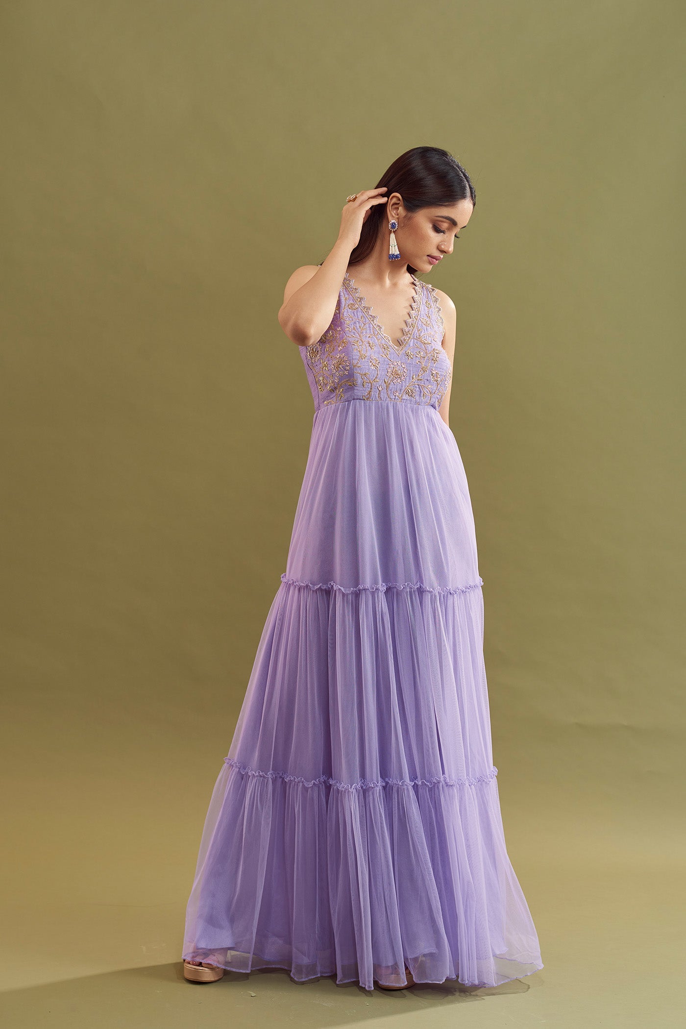 Niara Tiered Inline Cut Dress