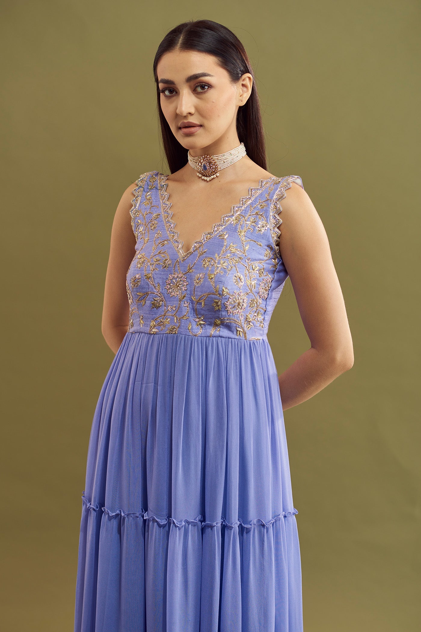 Niara Tiered Inline Cut Dress