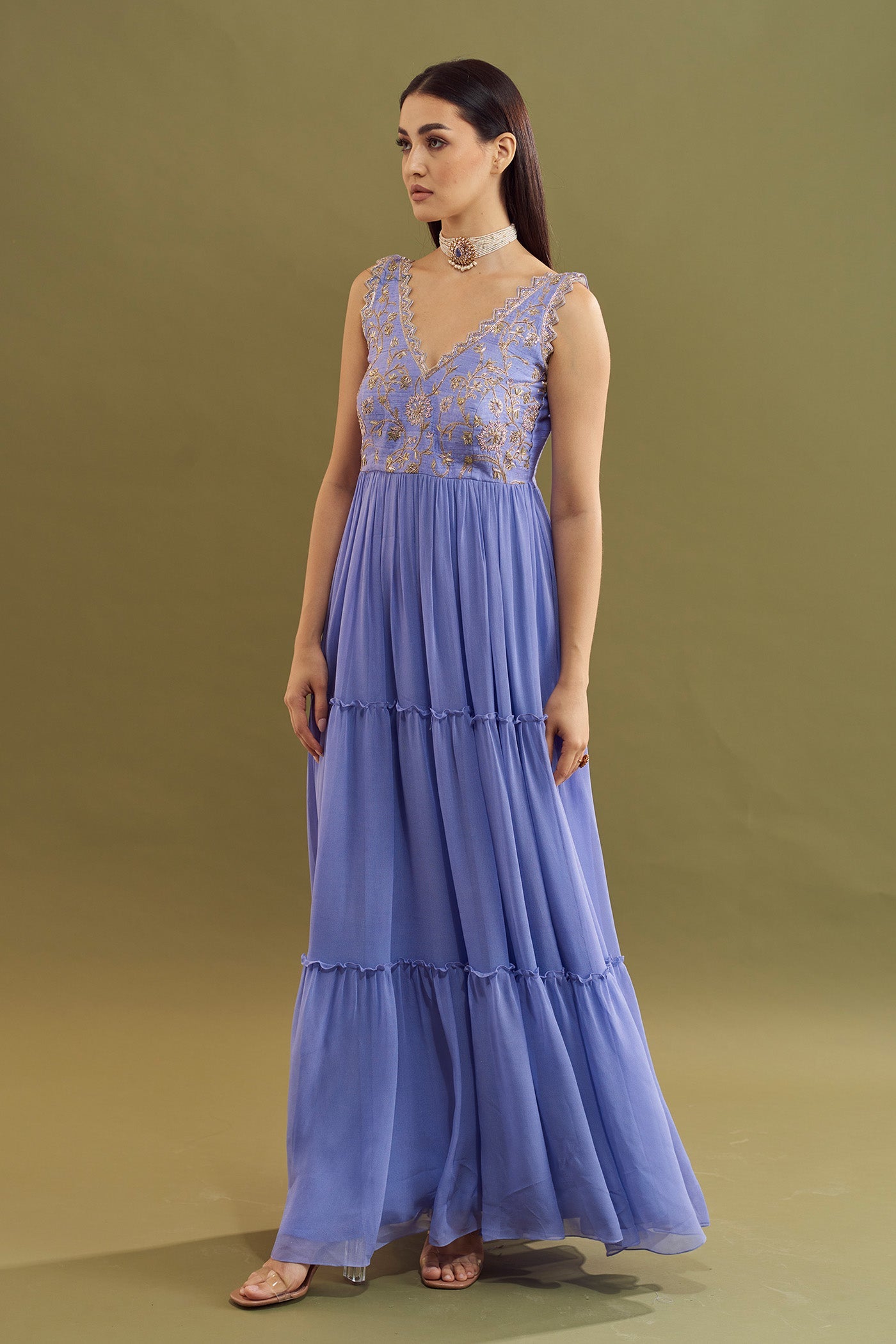 Niara Tiered Inline Cut Dress