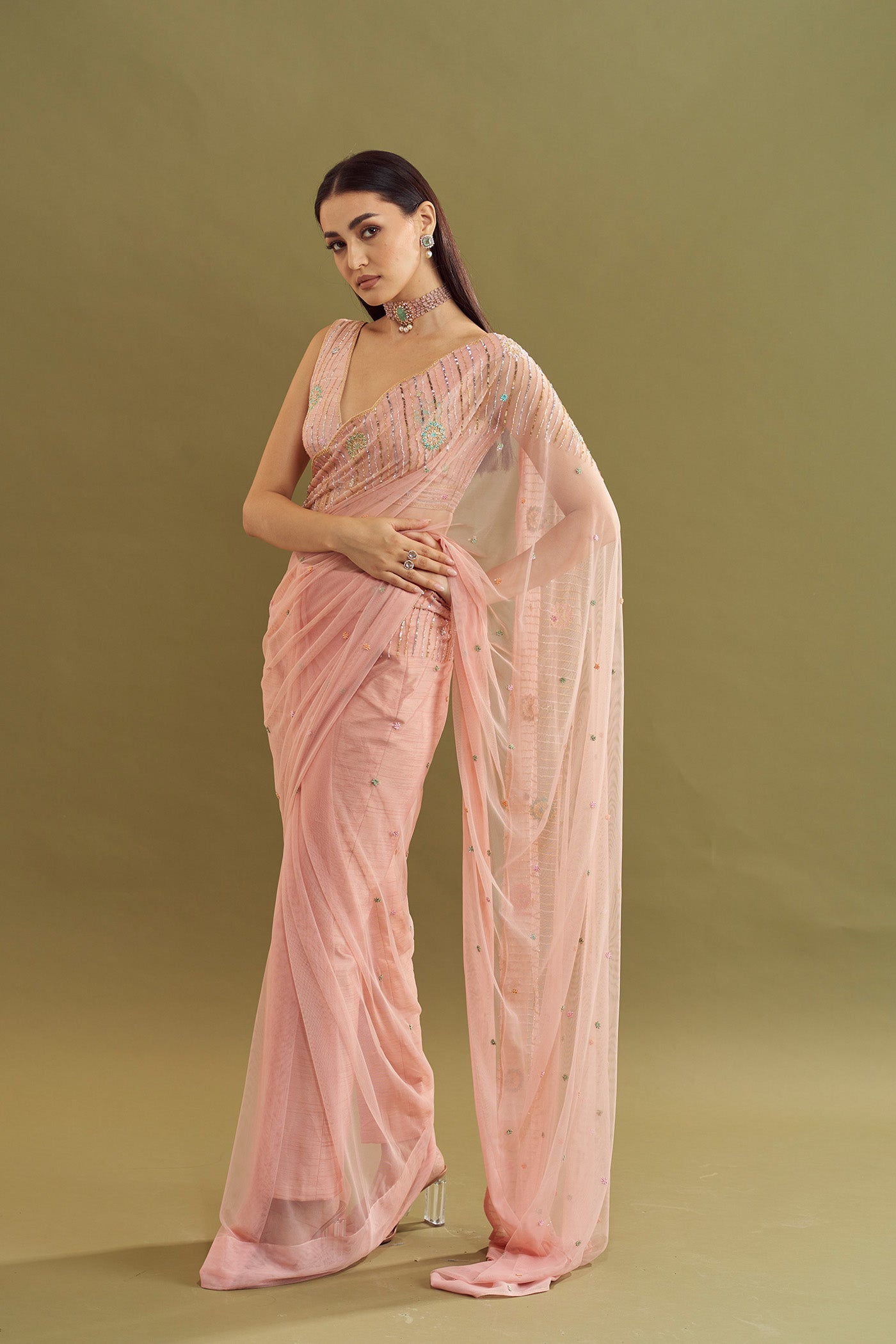 Pallavi Saree- Rose Gold