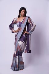 Abstract Print saree & Blouse