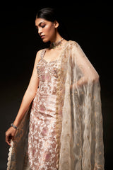 Kamala Dress - Cream Banarasi Dress