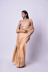 Pure banarasi georgette saree with zari corset blouse
