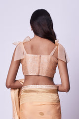 Pure banarasi georgette saree with zari corset blouse