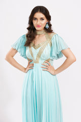 Blue Pleated Jumper