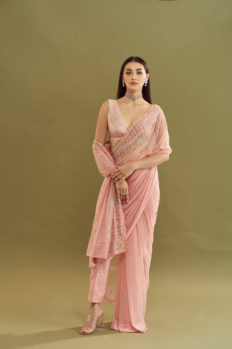 Pallavi Saree- Rose Gold