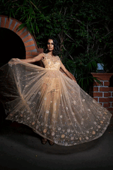 High low Embroidered Dress - Ivory