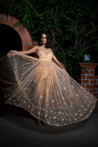 High low Embroidered Dress - Ivory